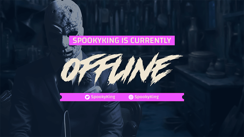 Korku Temalı Cadılar Bayramı Twitch Çevrimdışı Banner Oluşturucu