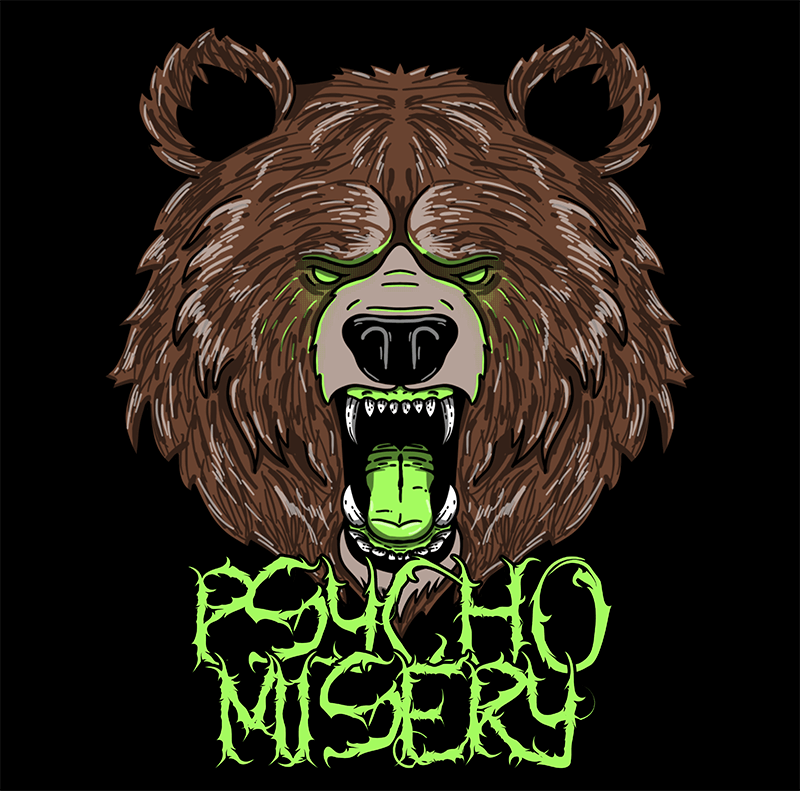 Agresif Ayı Yüzü İllüstrasyonlu Tişört Tasarım Aracı