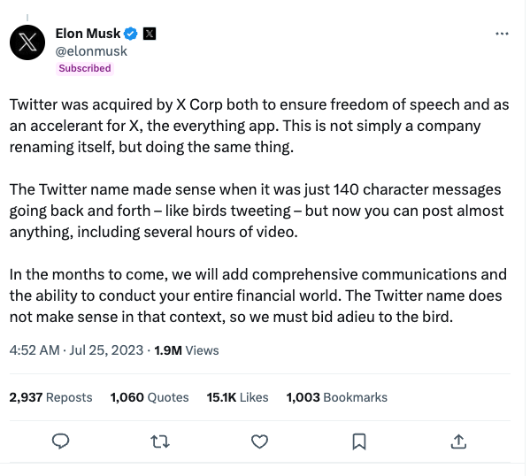 Umbenennung von Elon Musk