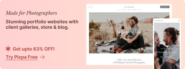 Probieren Sie den Portfolio-Website-Builder von Pixpa aus