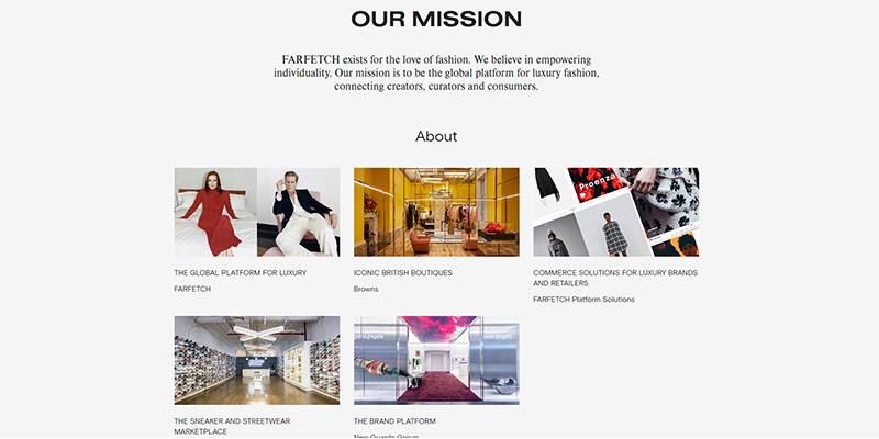 Farfetchのミッションページ