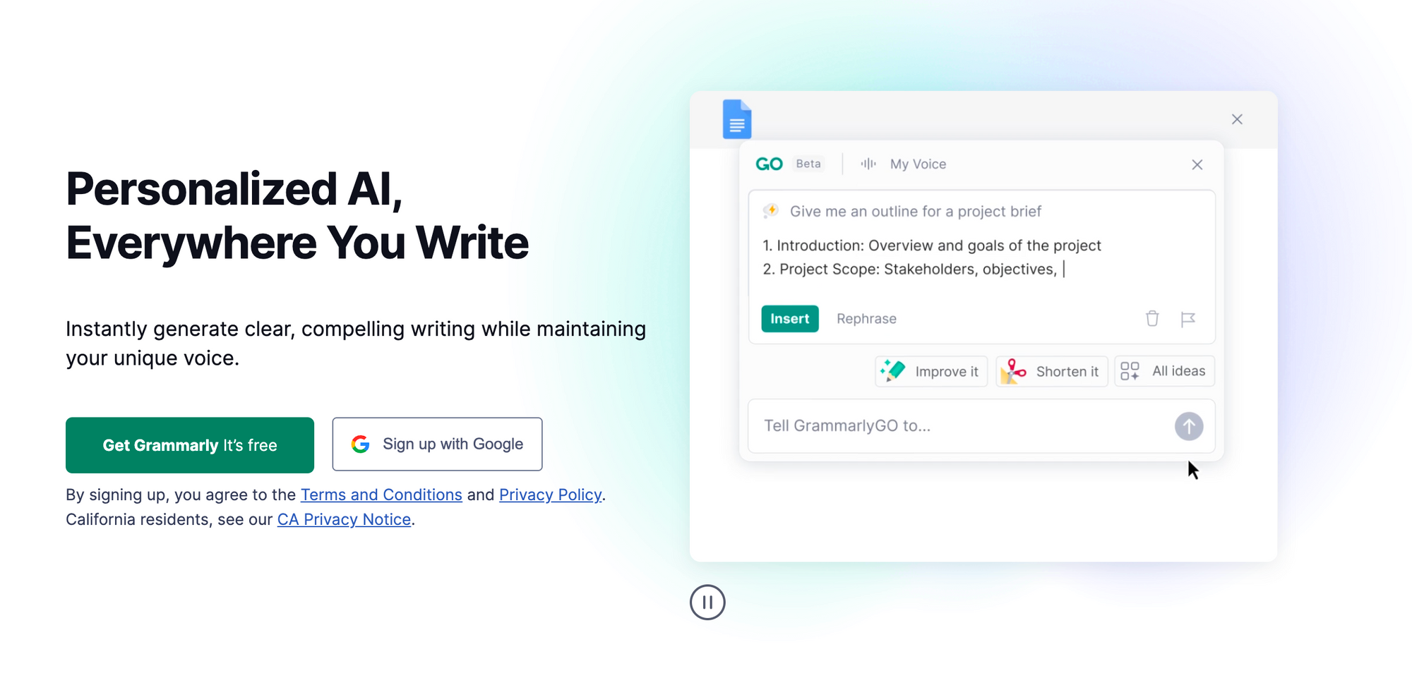 Grammarly: herramientas de marketing de IA
