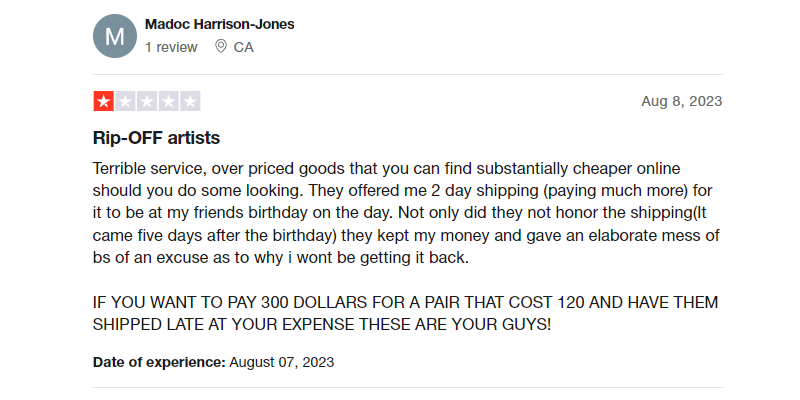 รีวิวการจัดส่ง SSense บน Trustpilot