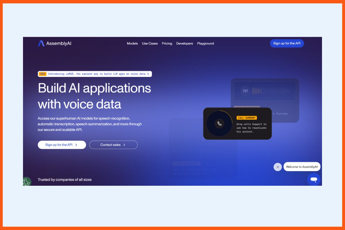 أفضل أدوات إنشاء الصوت بالذكاء الاصطناعي - AssemblyAI