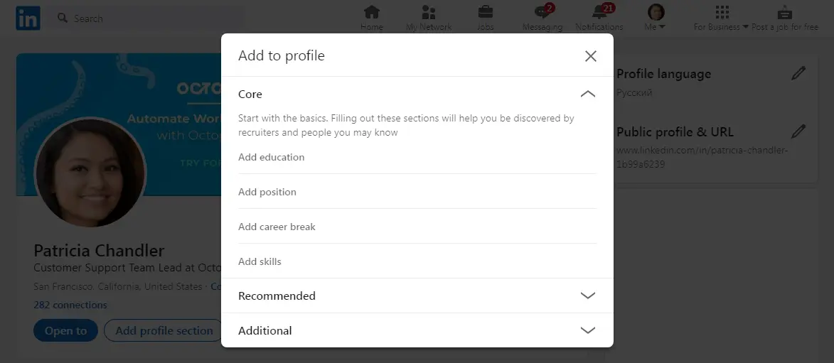 配置文件优化-linkedin-section