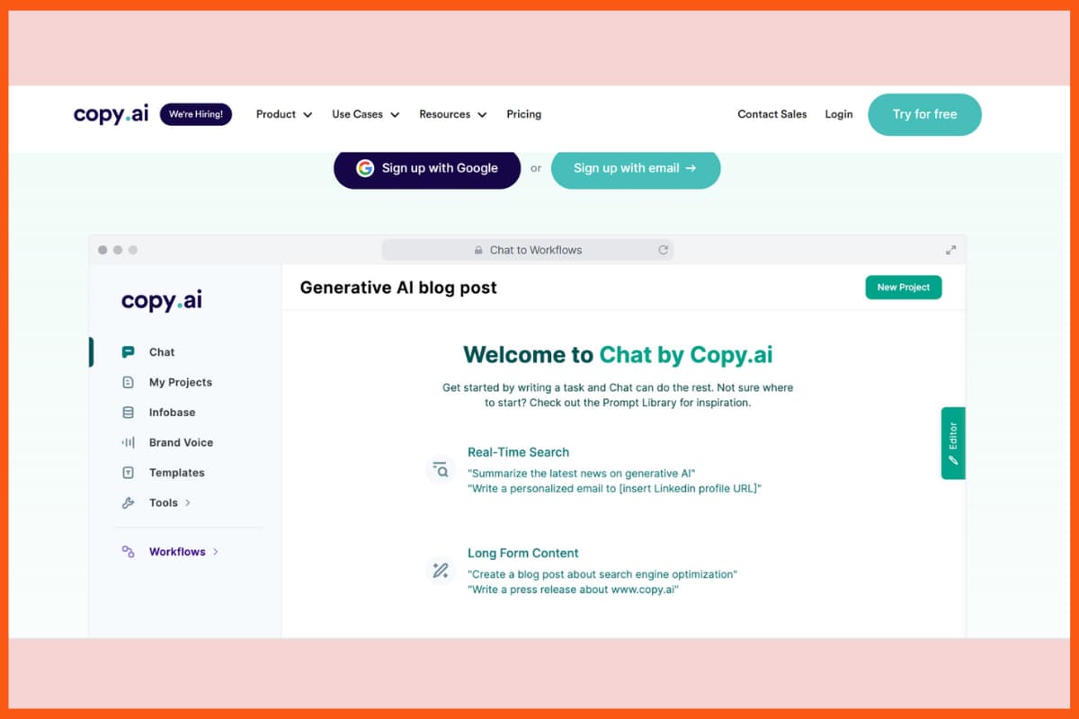 Топ-10 инструментов копирайтинга на базе искусственного интеллекта — Copy.ai