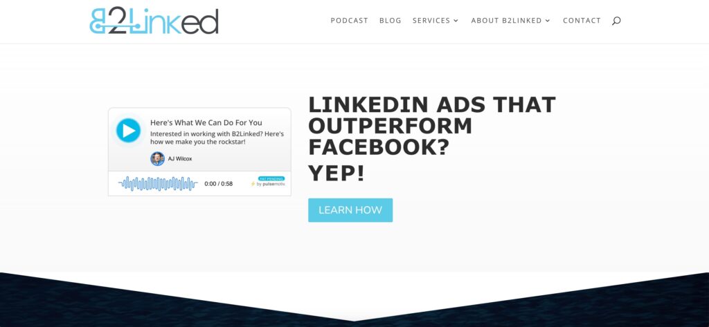 ภาพหน้าจอของเว็บไซต์ของ B2Linked