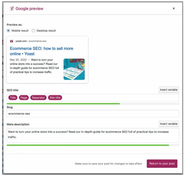 Optimización de títulos Yoast SEO