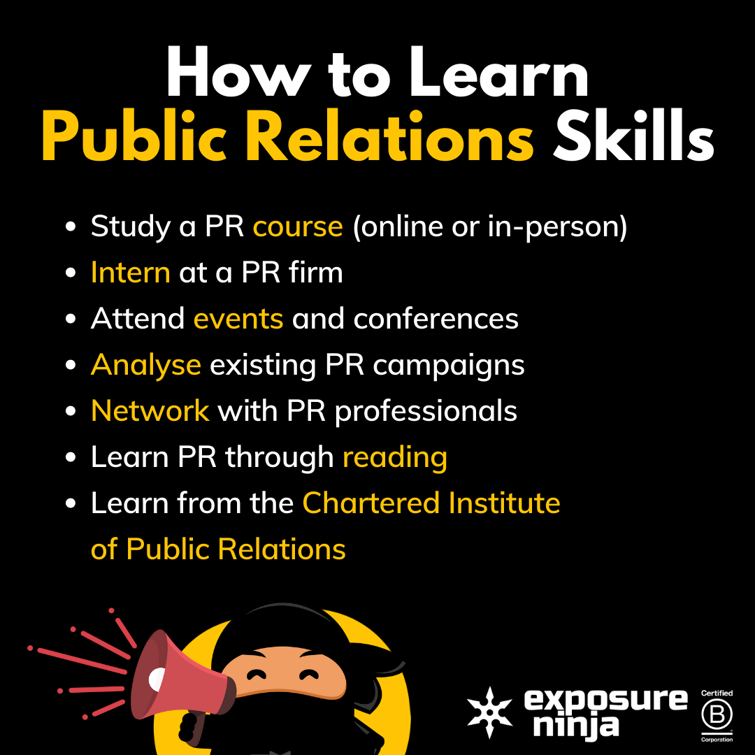 上記と同じポイントを列挙した広報スキルの学習方法に関する図