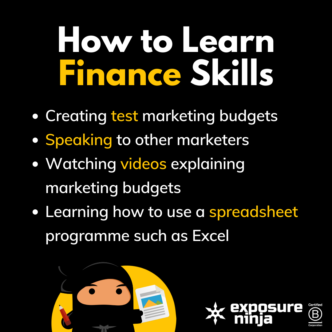 上記と同じポイントを列挙した、財務スキルの学習方法に関する図