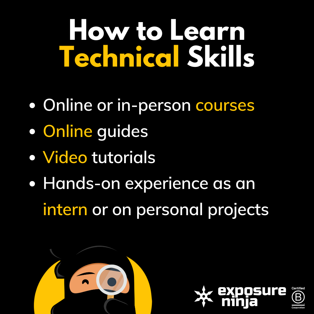 上記と同じポイントを列挙した、技術スキルの学習方法に関する図