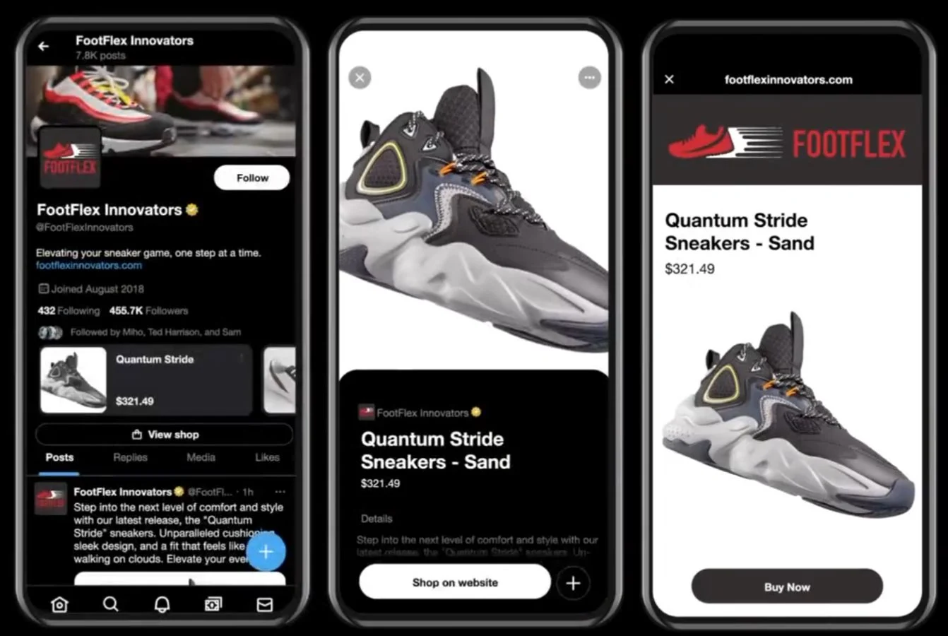 X yayın içi alışveriş örneği