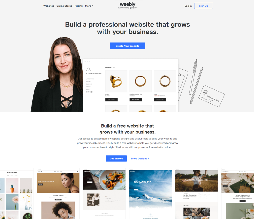 Pagina de pornire a recenziilor Weebly