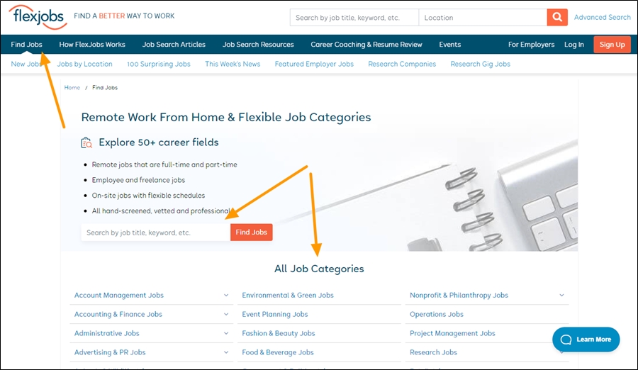 pencarian kerja flexjobs