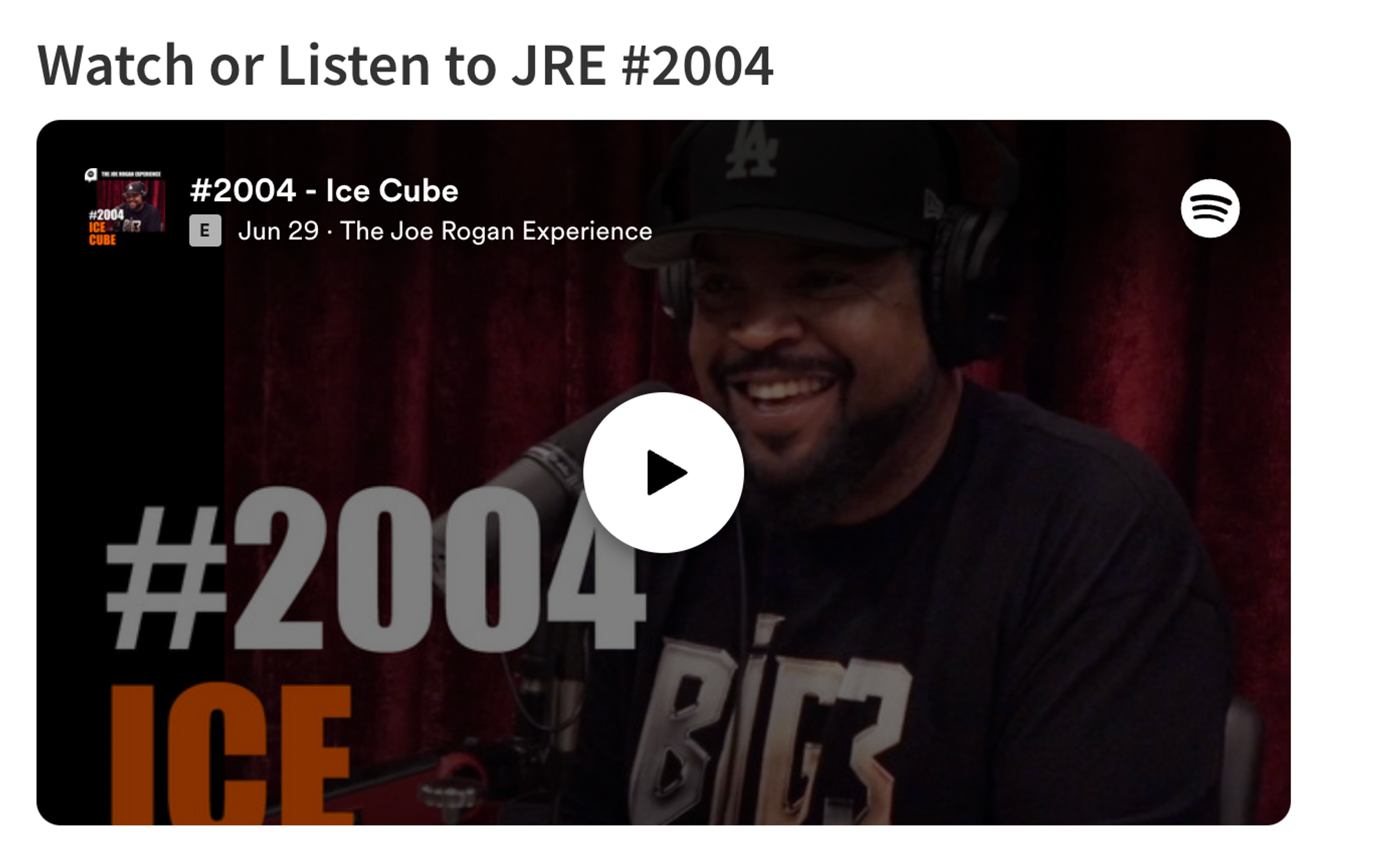 حلقة Ice Cube على JRE - كيفية بدء البث الصوتي