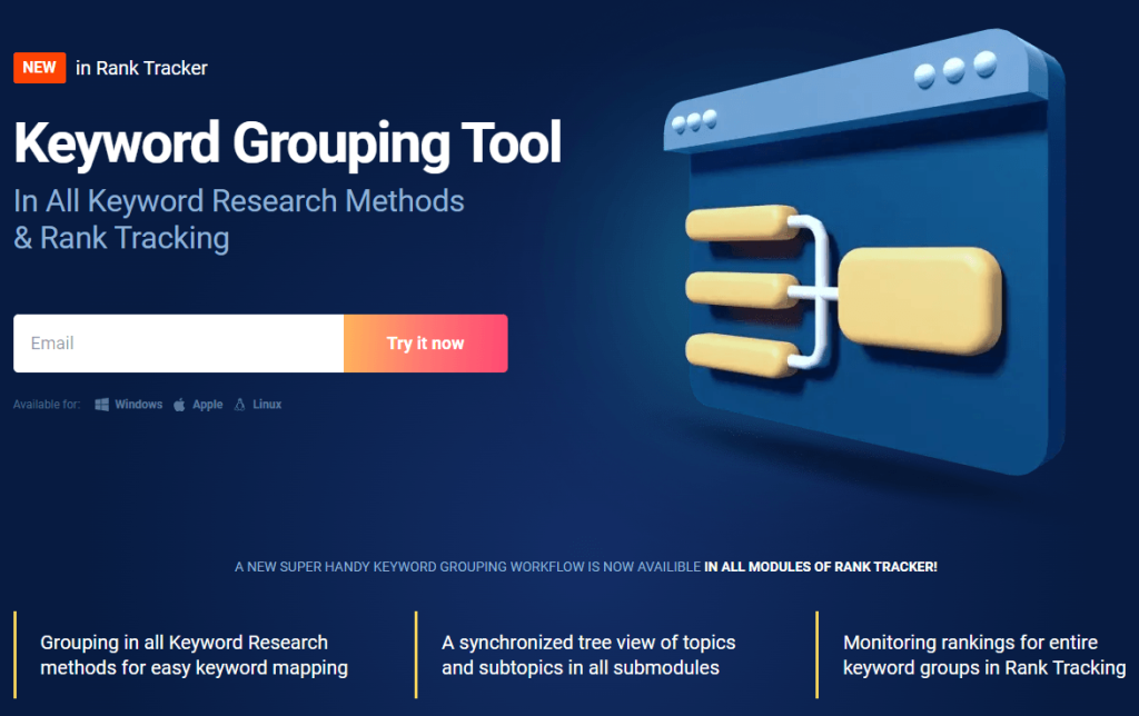 أداة تجميع الكلمات الرئيسية برنامج متطور لتجميع الكلمات الرئيسية