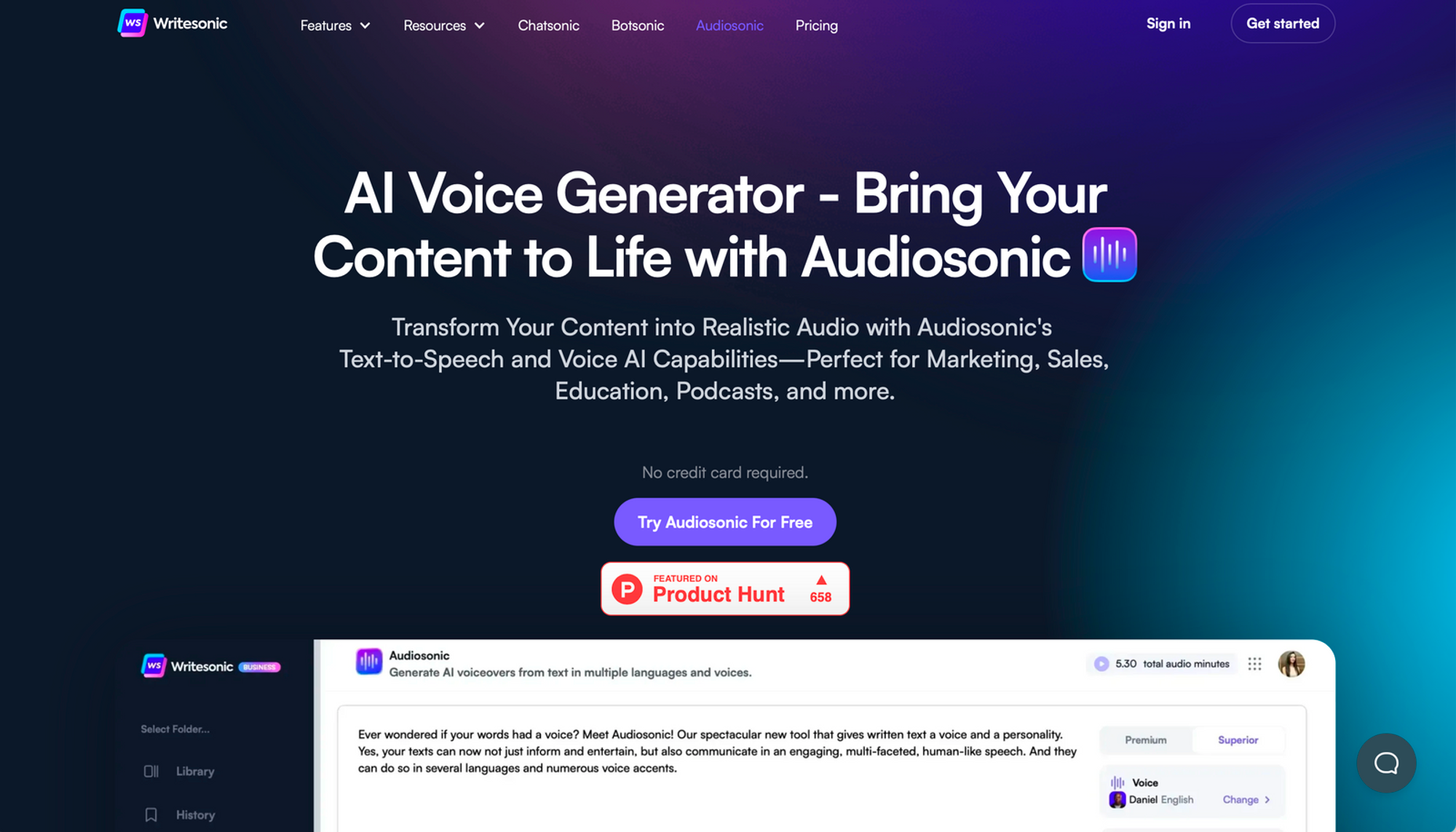 Audiosonic - karakter ses üreteçleri
