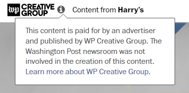 Makalede, içeriğin sponsorlu olduğunu açıkça belirten bir notun ekran görüntüsü