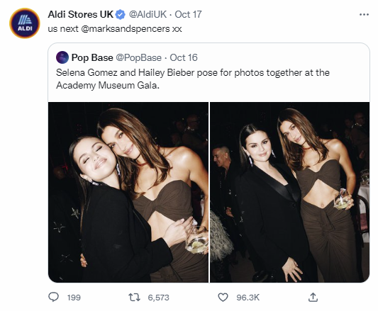 Aldi'nin X gönderisinin ekran görüntüsü