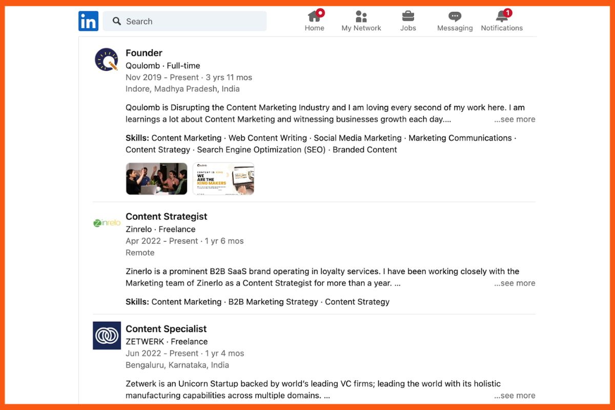 Secțiunea Optimizați experiența de lucru pe LinkedIn