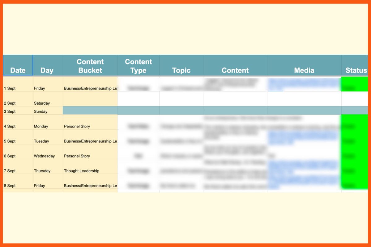 Exemplu de calendar de conținut - Îmbunătățirea prezenței dvs. pe LinkedIn