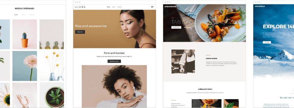 مواضيع برنامج تصميم الويب Weebly