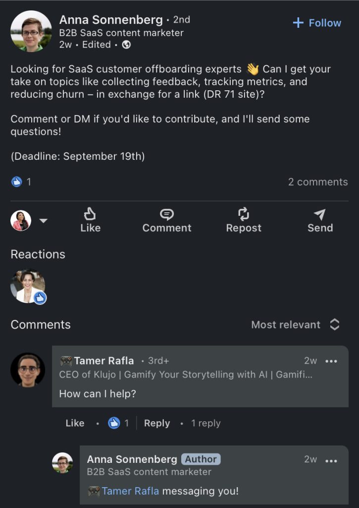 مشاركة ينكدين