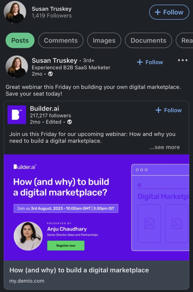 LinkedIn لجذب الانتباه إلى العلامة التجارية