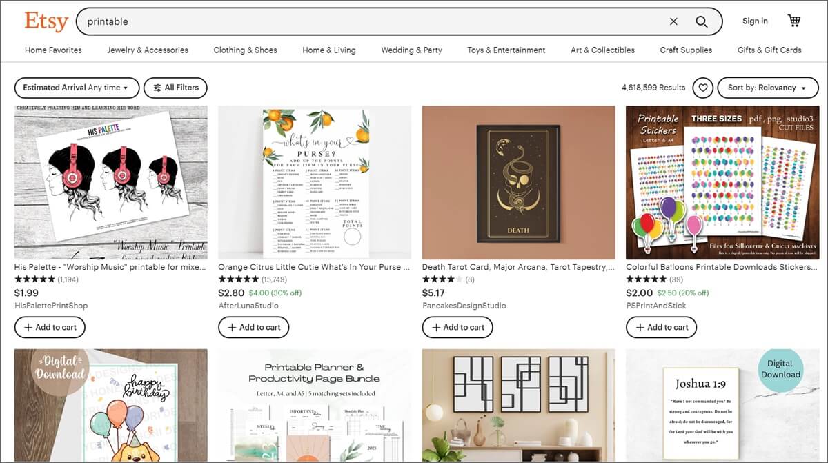 الطابعات etsy