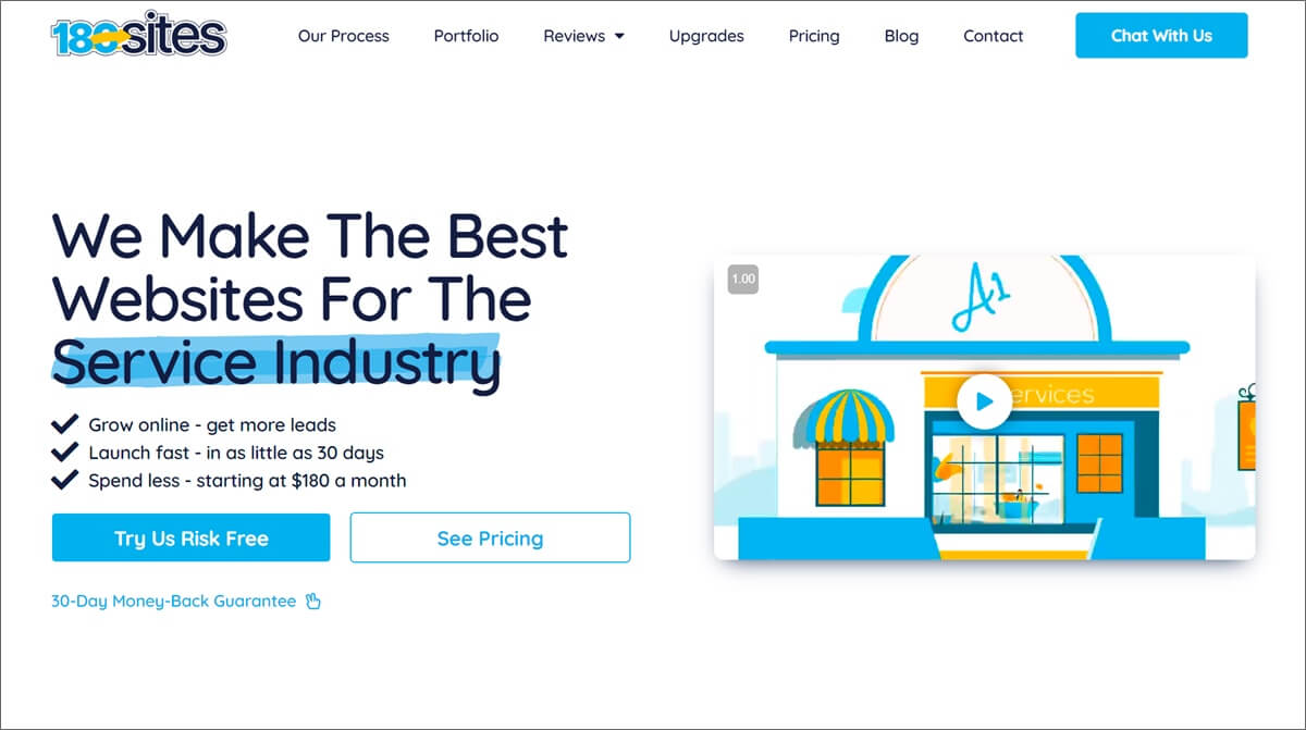 الصفحة الرئيسية لـ 180 موقعًا