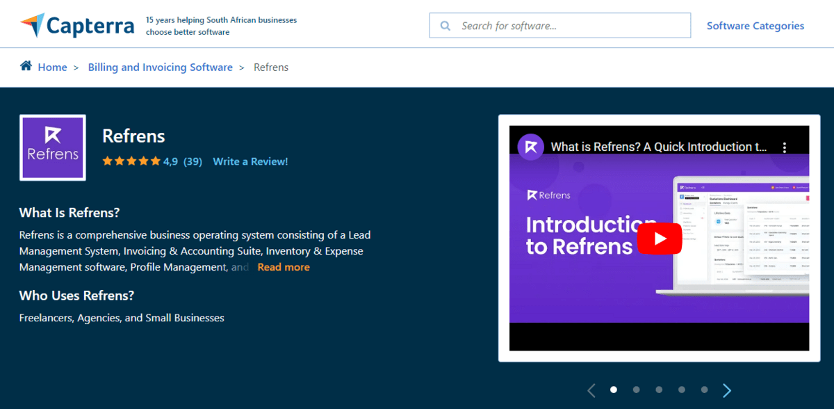 مراجعات Refrens Capterra