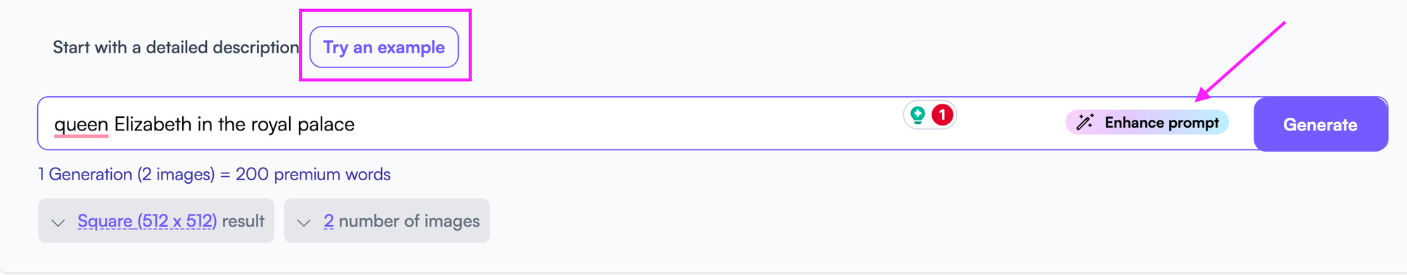 Amélioration de l'invite sur Photosonic - Générateurs d'images AI