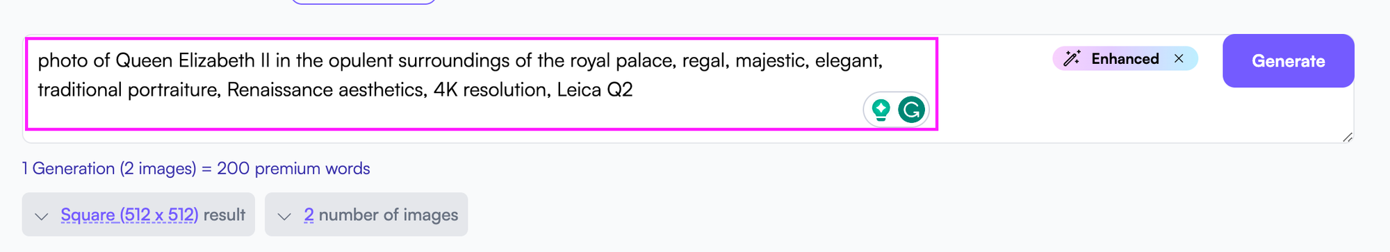 Amélioration de l'invite sur Photosonic - Générateurs d'images AI