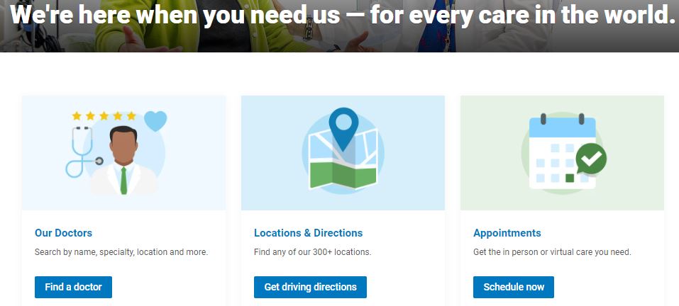 Beranda situs web Klinik Cleveland