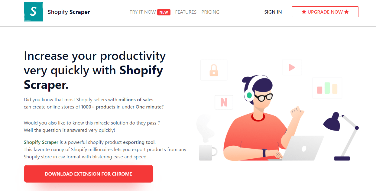 Shopify Scraper: أداة تجسس Shopify