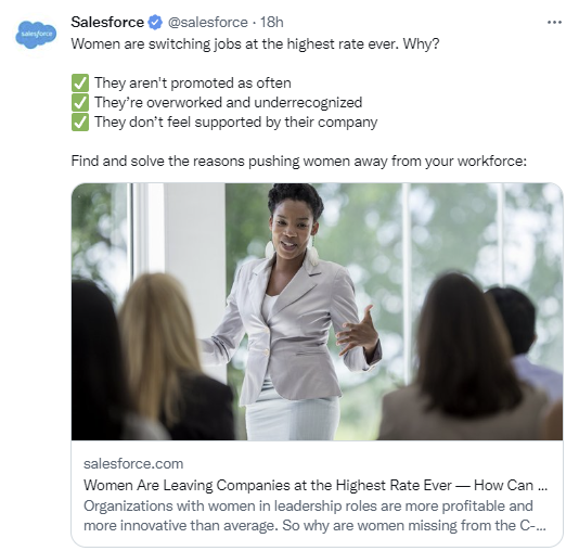 Salesforce의 트윗 스크린샷