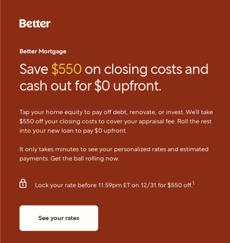 Better에서 보낸 이메일 스크린샷