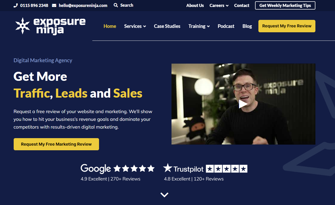 노출닌자 홈페이지 스크린샷