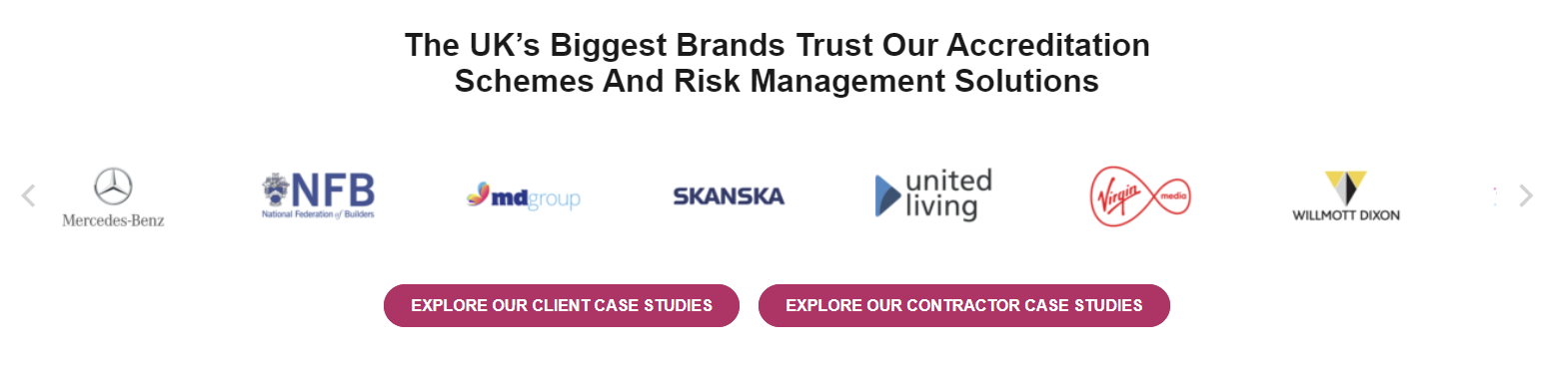 CHAS'ın birlikte çalıştığı bazı markaların ekran görüntüsü