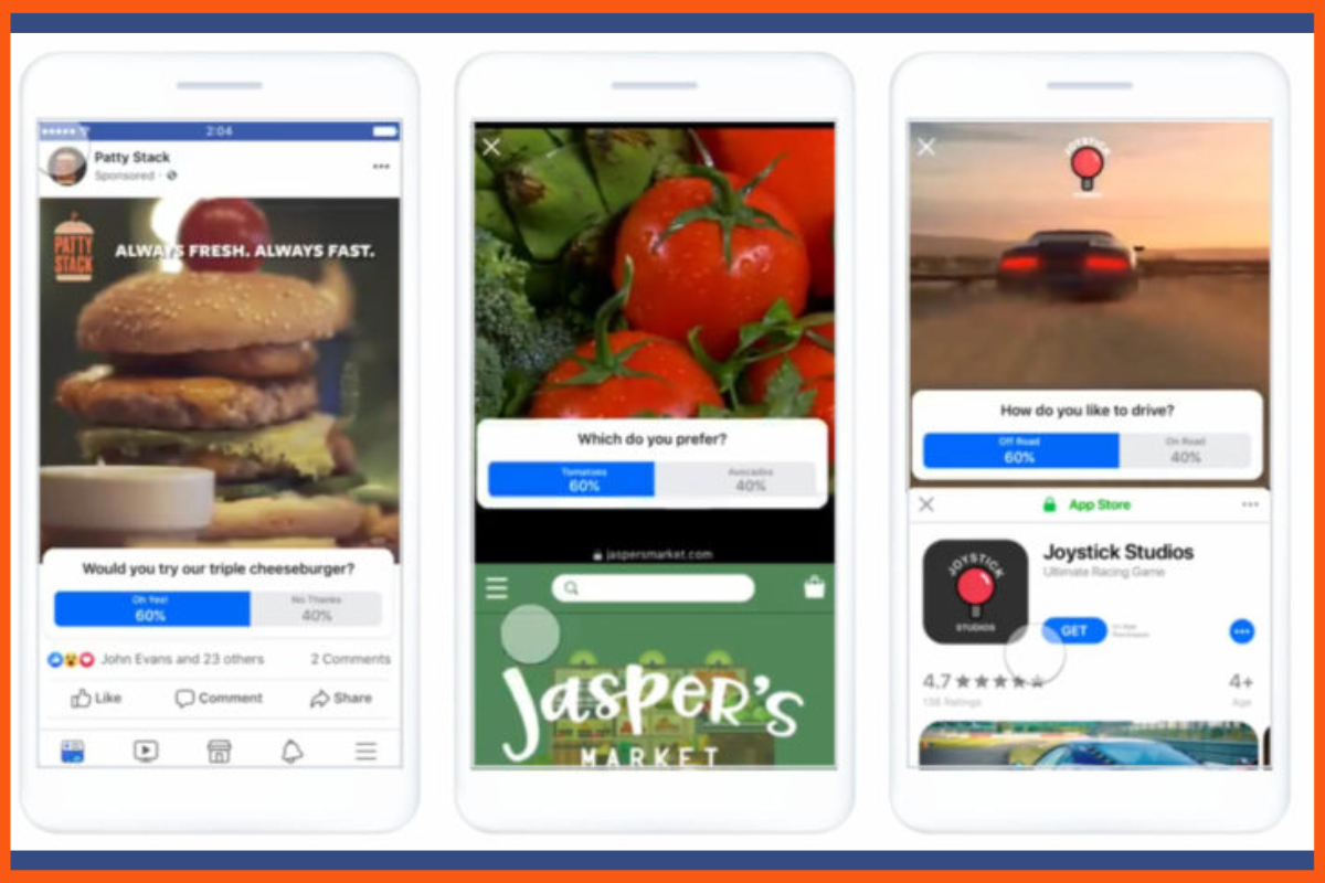 Ejemplo de encuesta de Facebook en vídeos