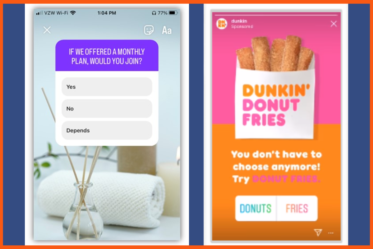 Ejemplo de encuesta de Facebook en historias