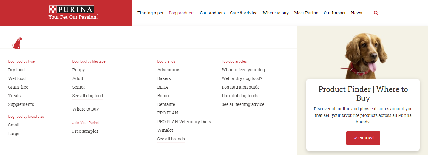 Purina CTA'nın ekran görüntüsü