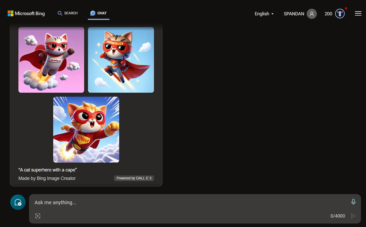 DALL E 3 sur Bing Chat