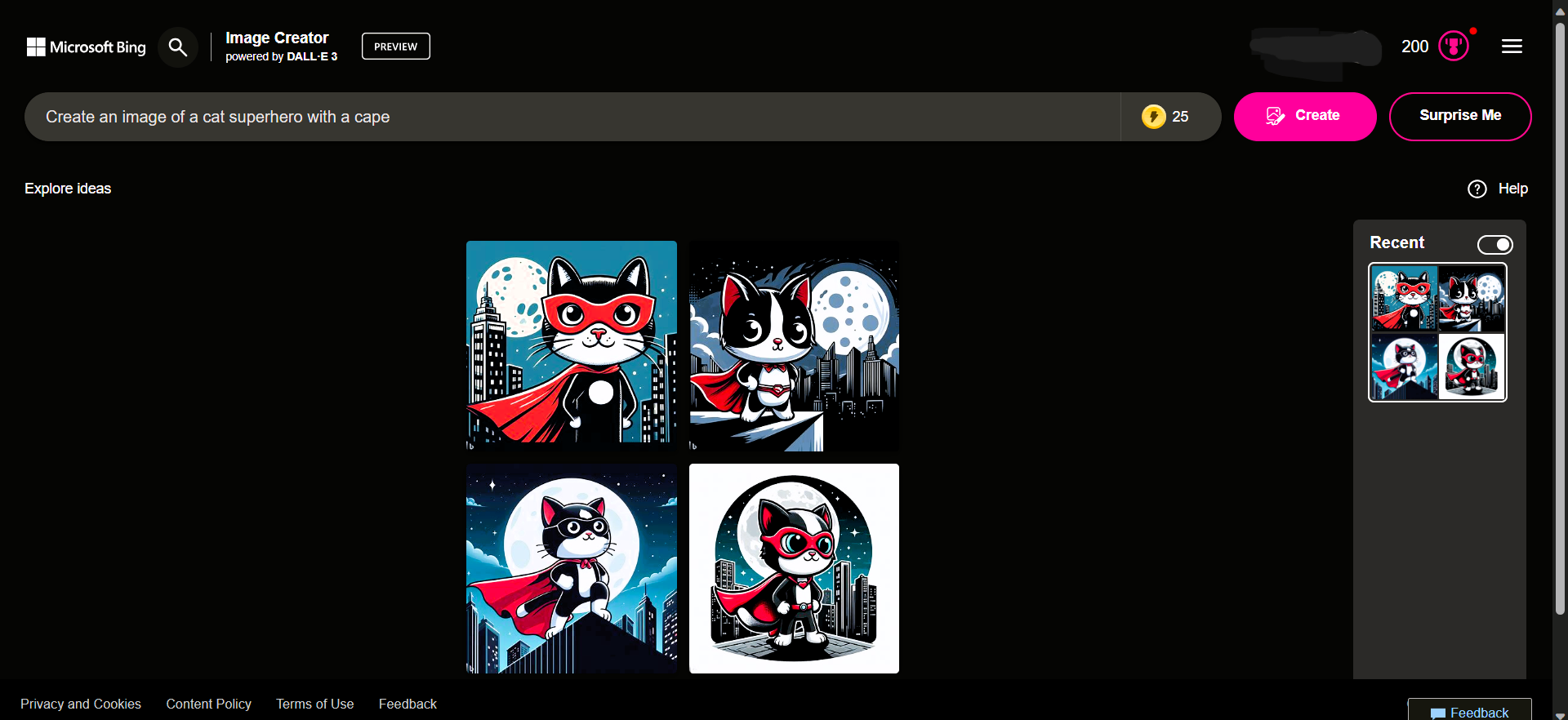 Bing Image Creator - Exemple d'art IA