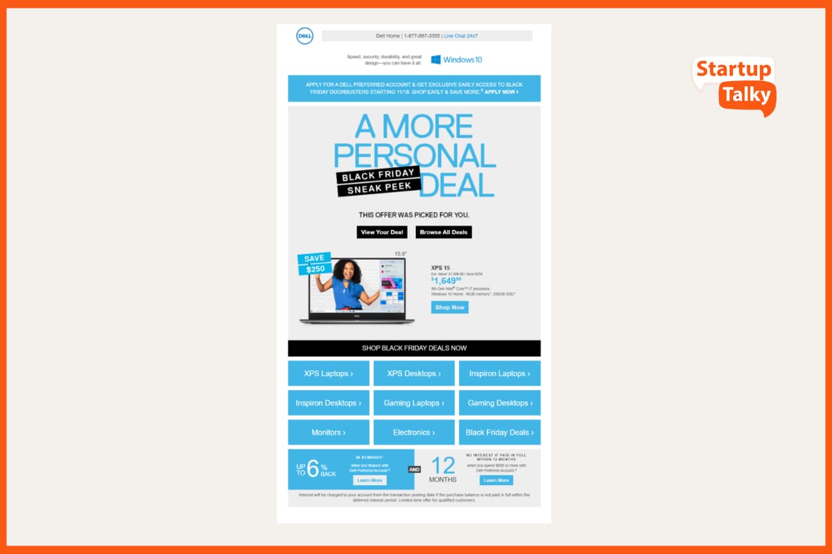 Boletín informativo por correo electrónico de Dell: Black Friday