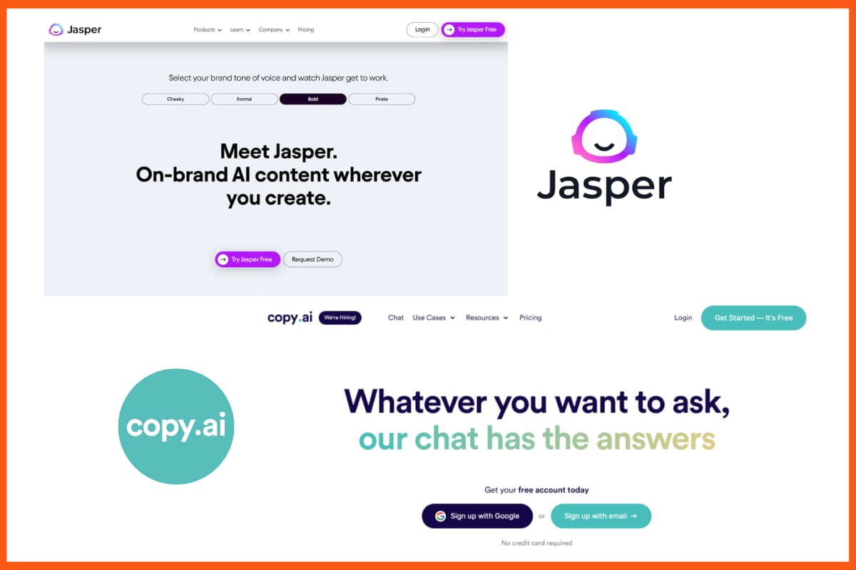 Jasper e Copy.ai: le migliori app IA per la creazione di contenuti