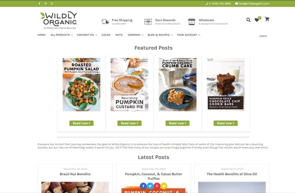Wildly Organic-Blogseite