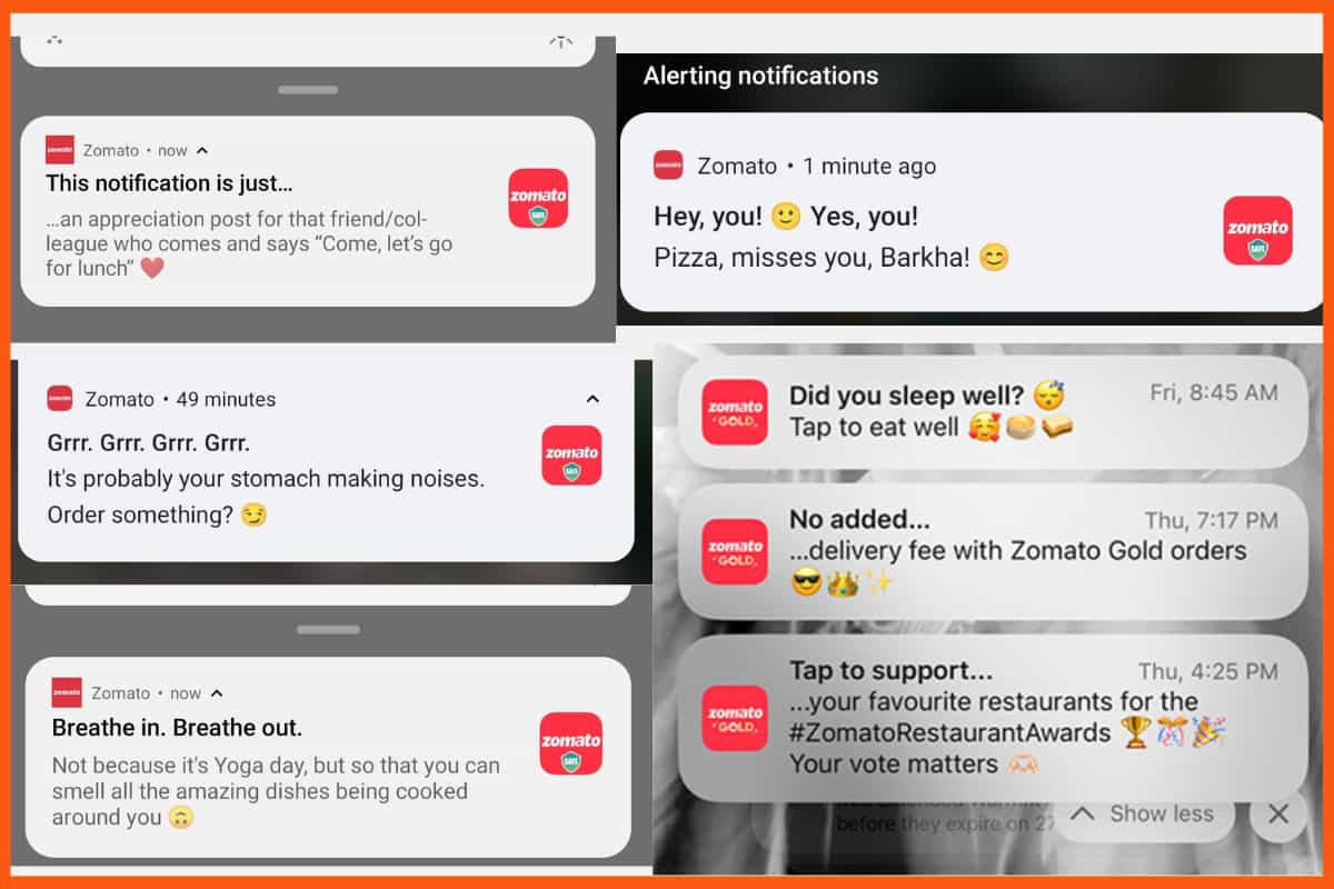 Маркетинговая стратегия Zomato — push-уведомления