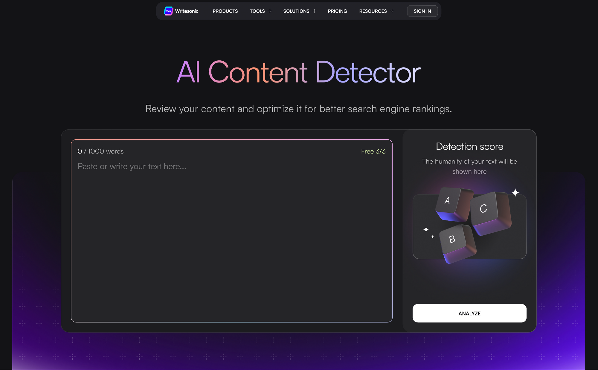 Détecteur de contenu Writesonic AI - Meilleur détecteur AI