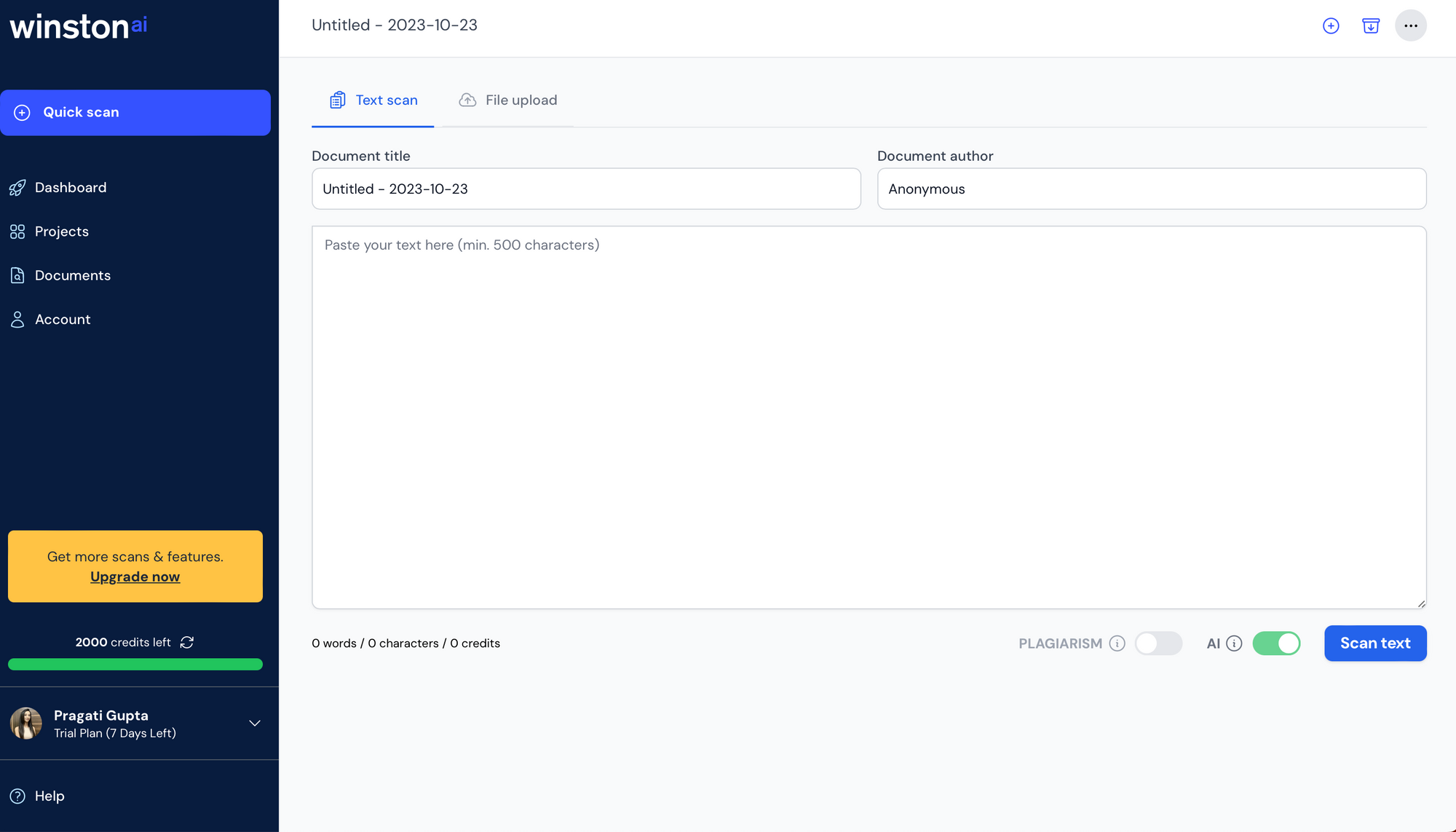 Winston AI - Meilleur détecteur d'IA
